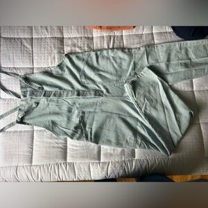 Zara light blue denim overalls